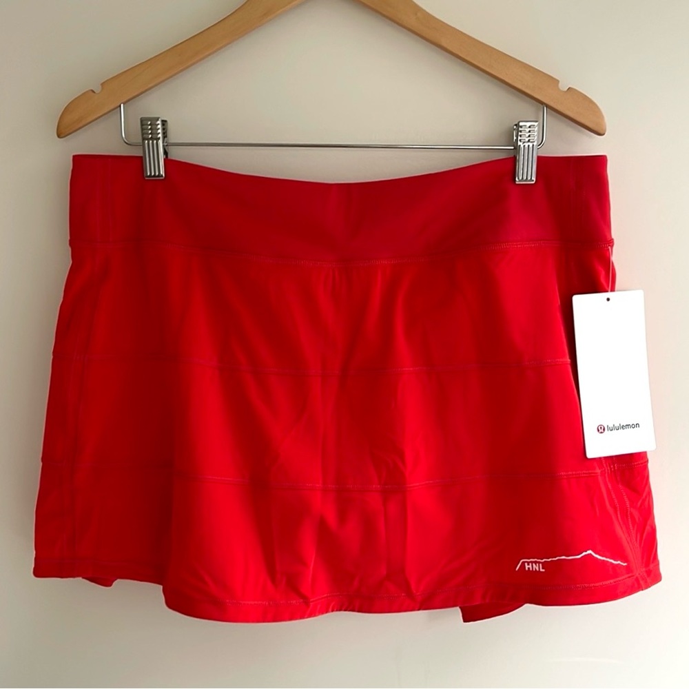 Lululemon Limited Edition Hawaii HNL Pace Rival Skirt 12 Long Red NEW